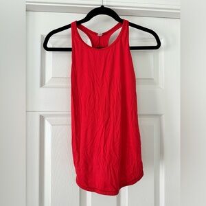 Red Ribbed Workout Tank